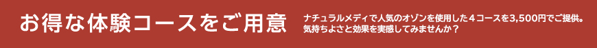 お得な体験コースをご用意