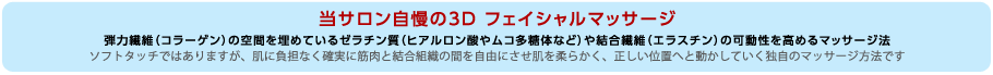 当サロン自慢の3D フェイシャルマッサージ